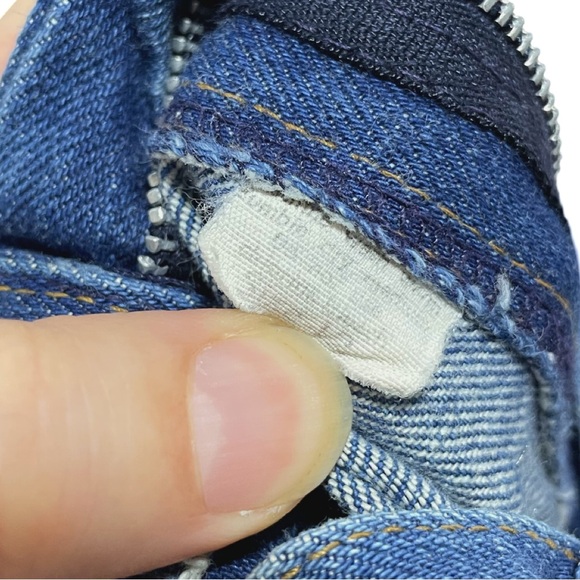 [28] Vintage FANCY PROPS rare 70s jeans unhemmed ultra high rise retro 1970 - Picture 8 of 8